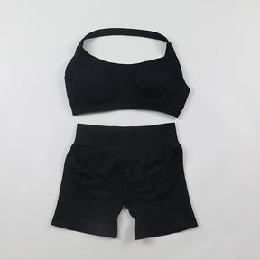 Conjunto de Yoga sem costura Halter