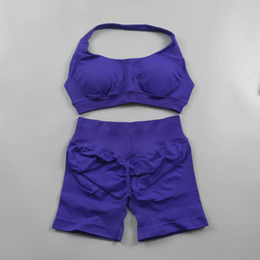 Conjunto de Yoga sem costura Halter