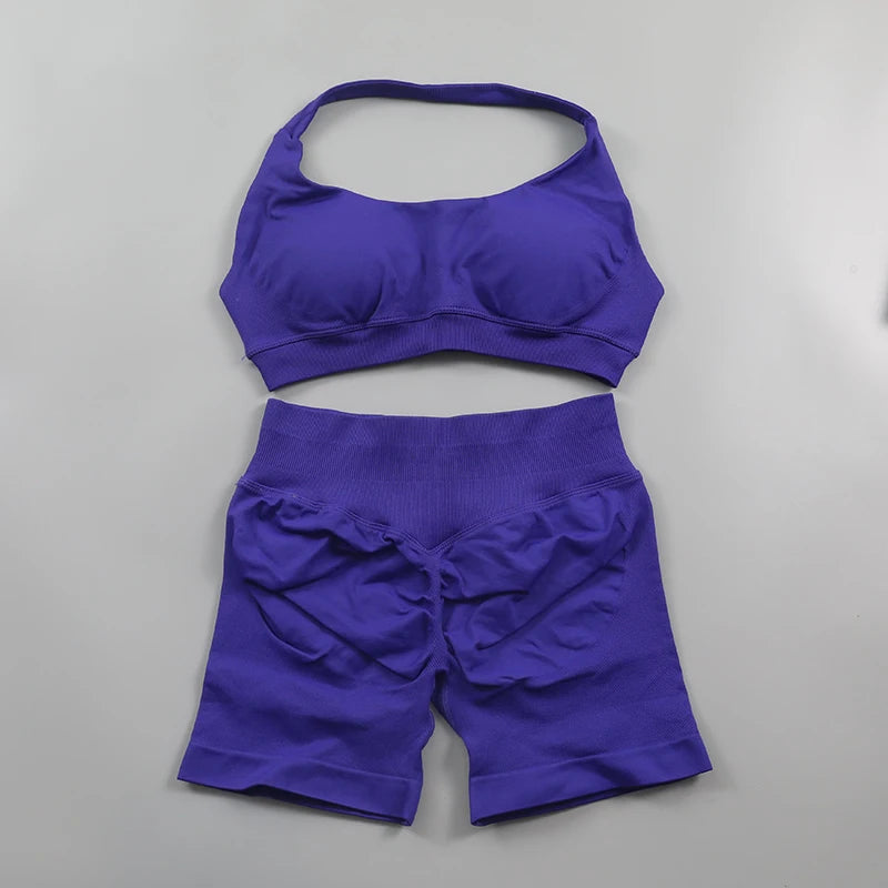 Conjunto de Yoga sem costura Halter