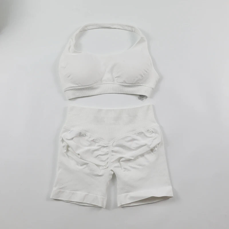 Conjunto de Yoga sem costura Halter