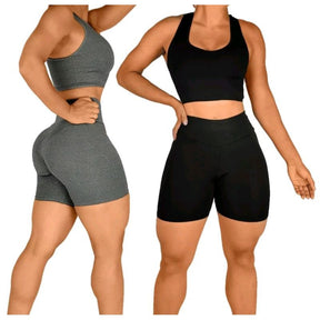 Conjunto de Yoga sem costura Halter